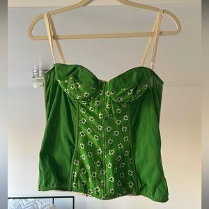 D&G green clover corset/longline top. Sized Italian 42 but would fit well l/xl